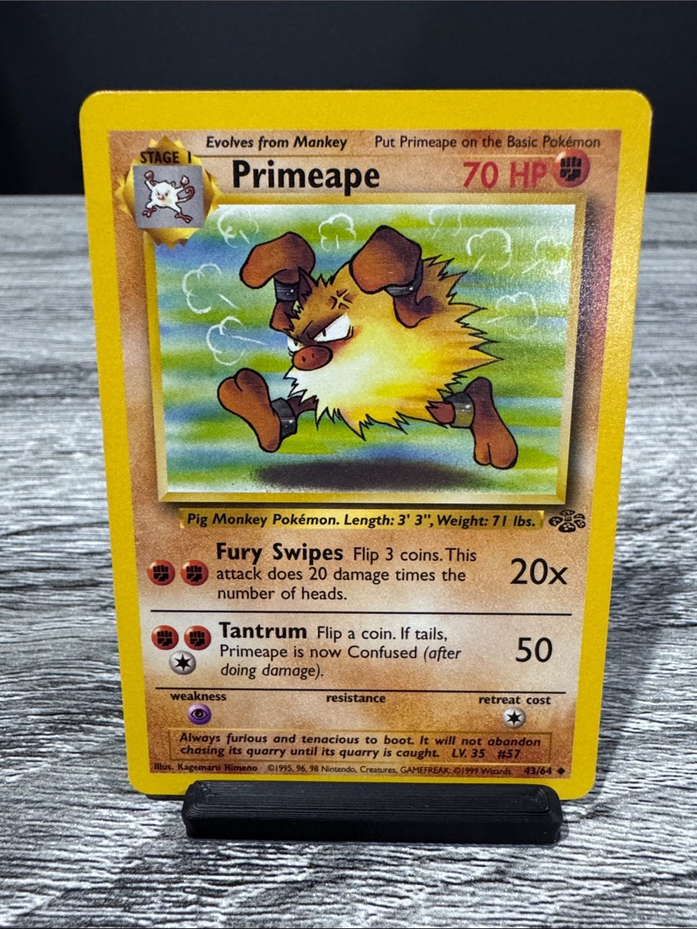 Pokémon | Jungle #43/64: Primeape (1999) - Vintage Collectible Trading Card